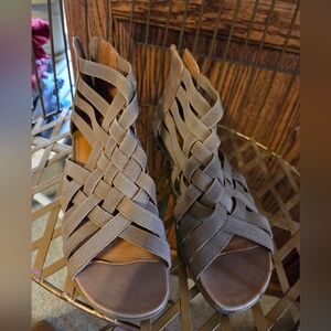 Gentle Souls Taupe Strappy Sandal - Size 8